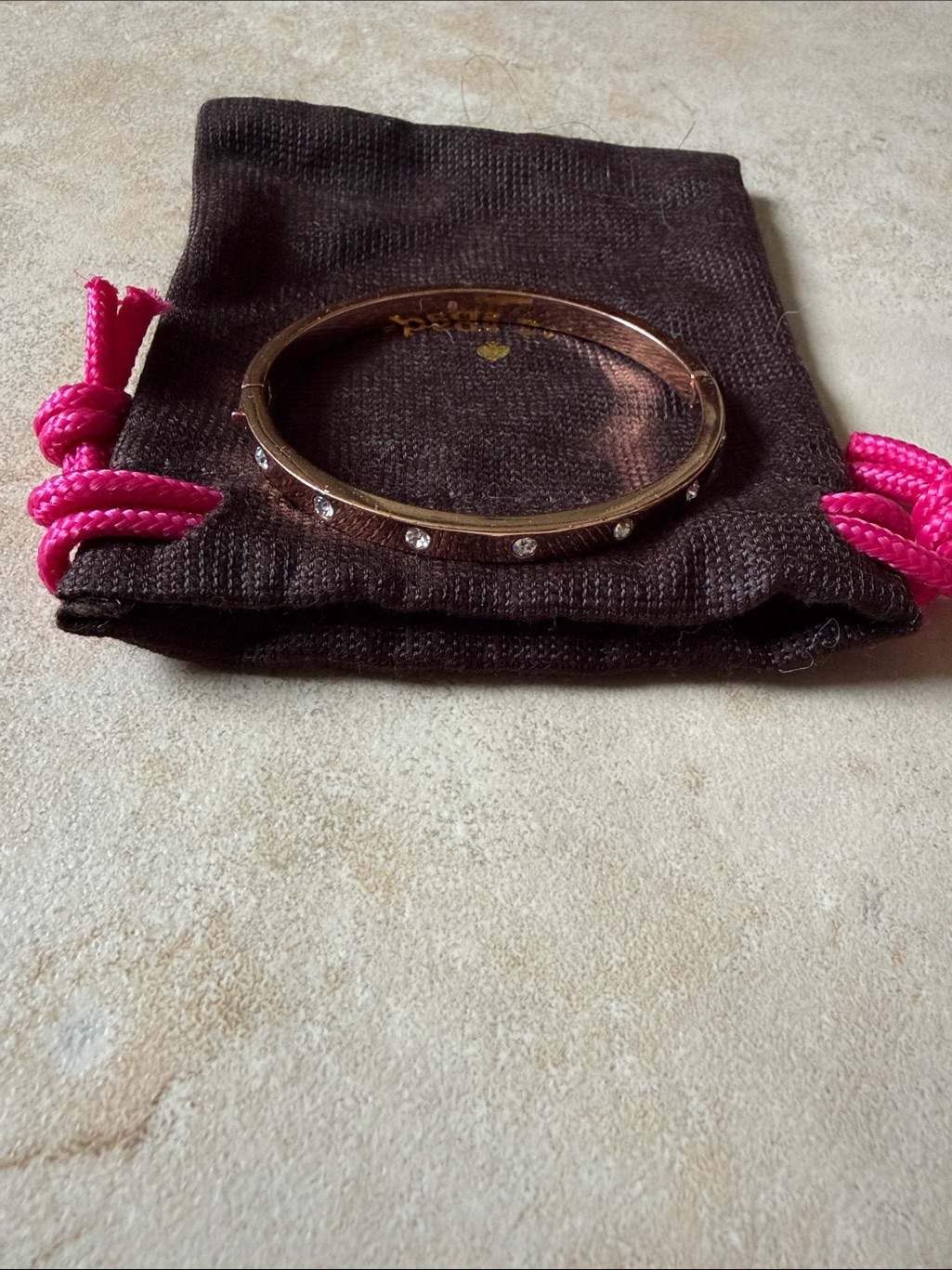 Kate Spade Rose Gold Crystal Bangle Bracelet